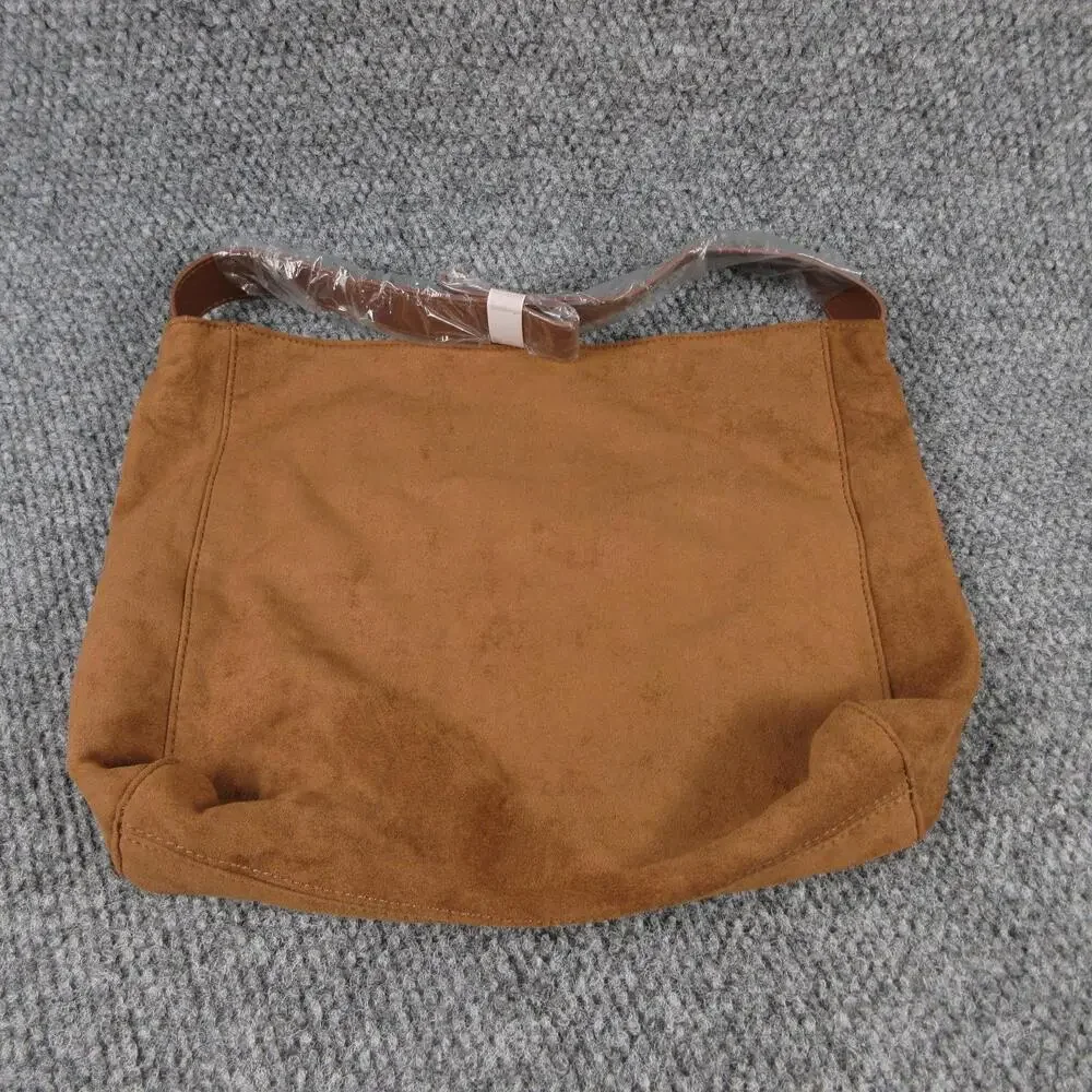 Moda Luxe Hobo Bag Womens Medium Tan Suede Faux Leather Magnetic Closure